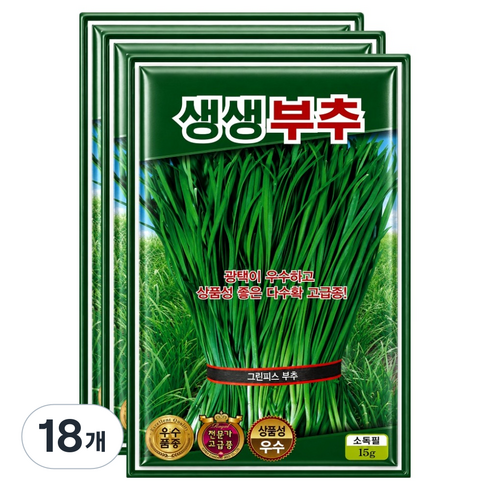 씨앗팜 생생 부추 씨앗 15g, 18개