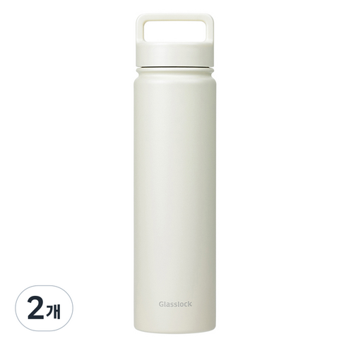 글라스락 스포티 핸들 텀블러, 베이지, 700ml, 2개
