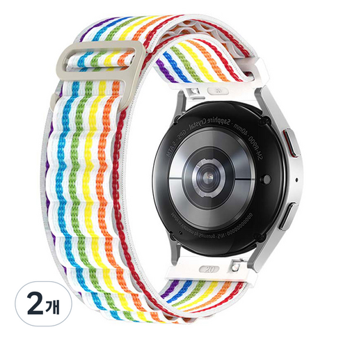 젤센 알파인 루프 스마트워치 스트랩 20mm, R5_레인보우화이트, 2개