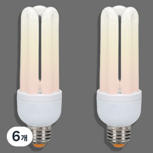 블루밍 삼파장 램프 20W EL 20EX-L, 전구색, 6개