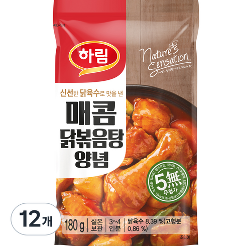 하림 매콤 닭볶음탕용 양념, 180g, 12개