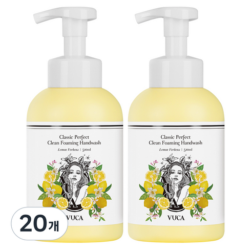 뷰카 클래식 퍼펙트 클린 포밍 핸드워시 레몬버베나향, 510ml, 20개