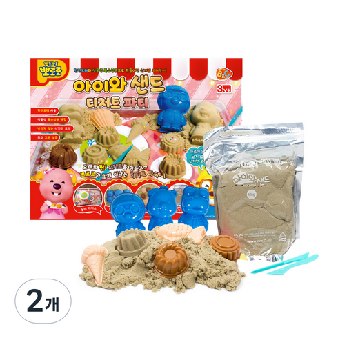 비앤씨 뽀로로 아이와 샌드 디저트 파티 모래놀이, 혼합 색상, 1kg, 2개
