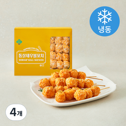 지엔씨푸드 통살새우볼꼬치 10개입 (냉동), 450g, 4개