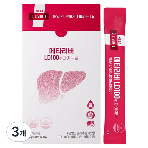 리얼그램 메타리버 LD100 30포 짜먹는 간건강 영양제 30p, 30회분, 3개