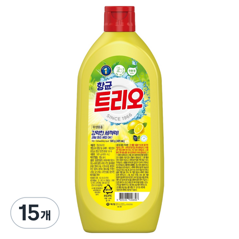 트리오 항균 주방세제, 500g, 15개