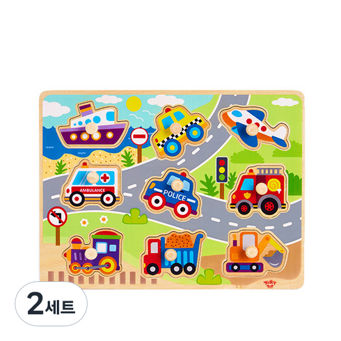 투키토이 교통꼭지퍼즐, 2세트, 9피스