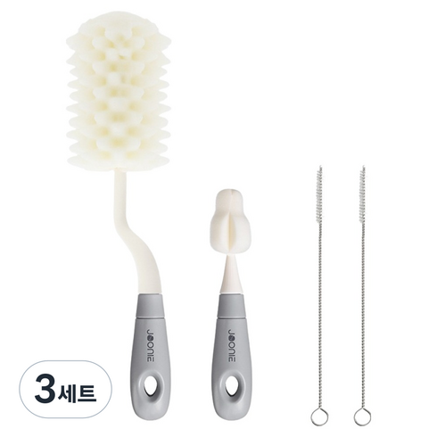 주니 스펀지 젖병 세척솔 3종 세트, 그레이, 3세트