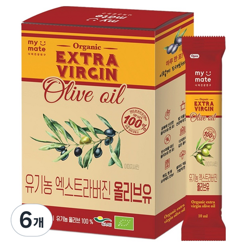 마이메이트 유기농 엑스트라버진 올리브오일 14p, 140ml, 6개
