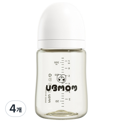 유비맘 시그니처 노꼭지 젖병, 구름, 200ml, 4개