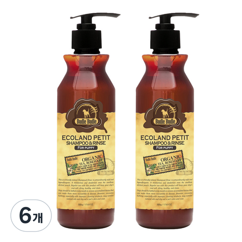 부들부들 에코랜드 쁘띠 반려견 샴푸앤린스, 500g, 1개입, 6개