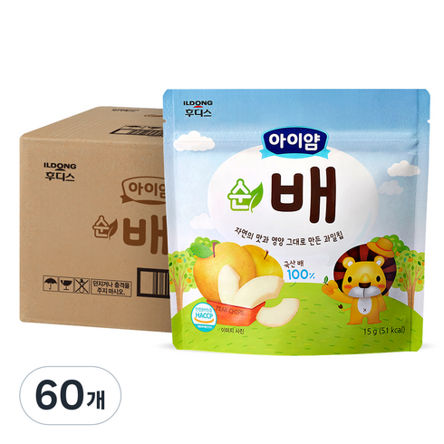 아이얌 동결건조 과일칩 순배, 15g, 60개