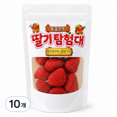 아이들이 좋아하는 딸기탐험대 동결건조 딸기칩, 80g, 10개