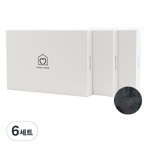 마더스홈 선물용 답례품 메모리폼 발매트+선물박스 기프트 세트, 차콜, 6세트