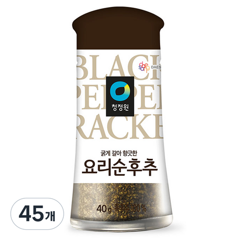 청정원 요리순후추, 40g, 45개