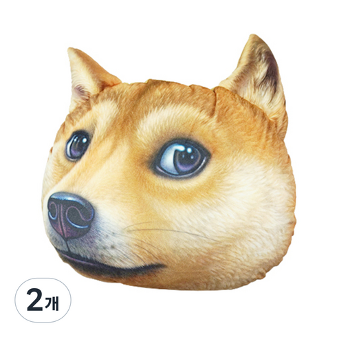 엑스돌 삼에스 차량용 허리쿠션, XD201K (DOGE시바견), 2개