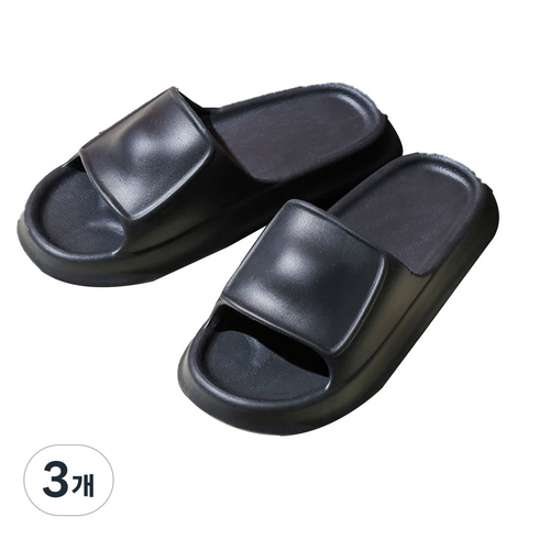 처비 통통 욕실슬리퍼 블랙, 3개