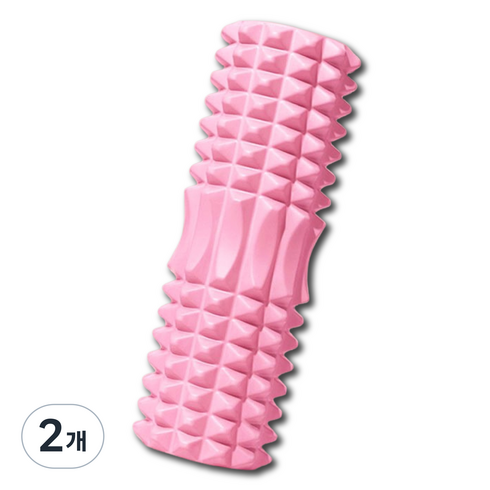 던핏 돌기 지압 마사지 폼롤러, 핑크, 2개