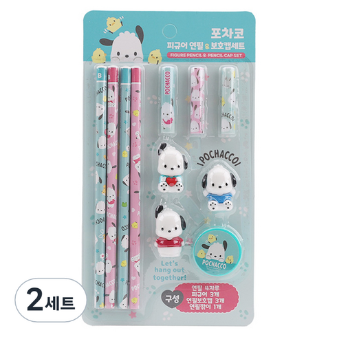 산리오 피규어 연필 보호캡 세트, 포차코, 2세트