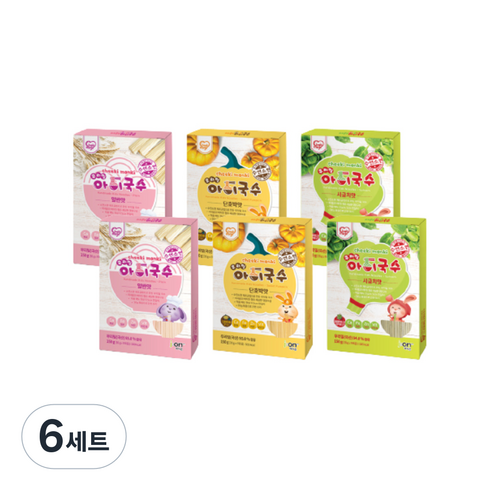 치키몽키 우리밀아이국수 버라이어티 3종세트, 일반맛, 시금치맛, 단호박맛, 6세트, 150g