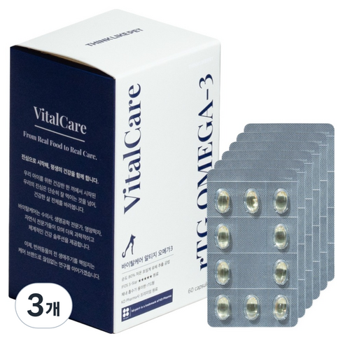 씽크라이크펫 바이탈케어 알티지 오메가 250mg 60캡슐, 60정, 오메가3, 3개