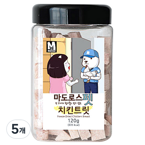 마도로스펫 반려동물 동결건조간식, 치킨, 120g, 5개