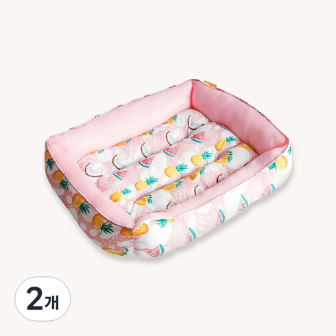 리스펫 반려동물 아이스 쿨방석, 핑크, 2개