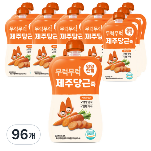 이유케어스 무럭무럭 키즈죽, 제주당근, 96개, 100g
