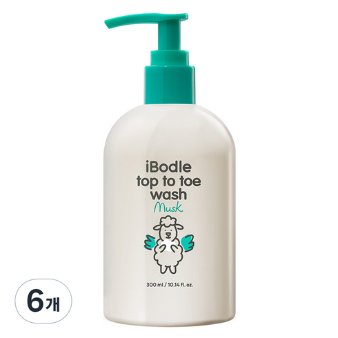 아이보들 유아용 탑투토 올인원워시 머스크, 300ml, 6개