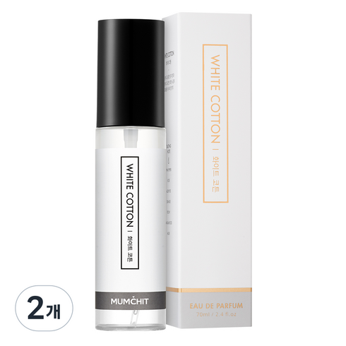 멈칫 섬유향수, 화이트 코튼, 70ml, 2개