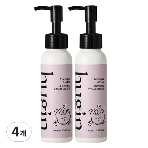 허긴 유아용 인텐시브 아토 고보습 오일, 100ml, 4개