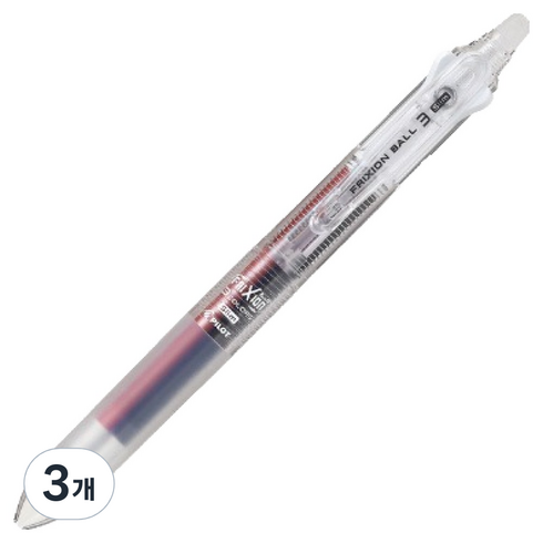파이롯트 패키지 버전 프릭션 볼 3 슬림 볼펜 0.38mm, 투명, 3개