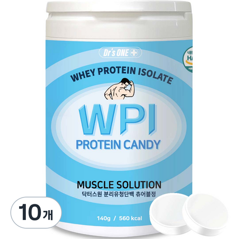 닥터스원 WPI 프로틴캔디 분리유청단백 츄어블정, 10개, 140g