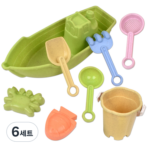 피싱보트 모래놀이 8종 세트, 랜덤 발송 + 혼합색상, 6세트, 500g