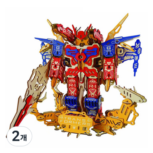 리나블루 동심의 세계에 빠지는 DIY 로봇 3D 퍼즐 디자인13, 혼합색상, 2개