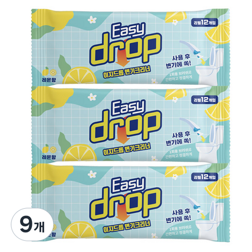 이지드롭 변기크리너 레몬향, 9개