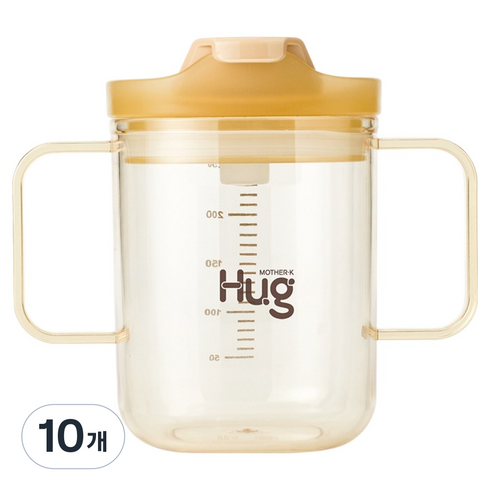 마더케이 허그 PPSU 이유식 양손컵, 투명, 10개, 250ml