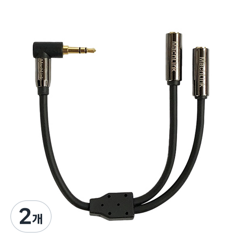 마하링크 프리미엄 3극 스테레오 Y연장 꺾임 케이블 3.5mm, ML-TSYH015, 2개