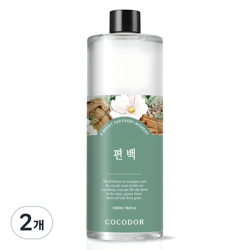코코도르 대용량 디퓨저 리필, 편백, 500ml, 2개
