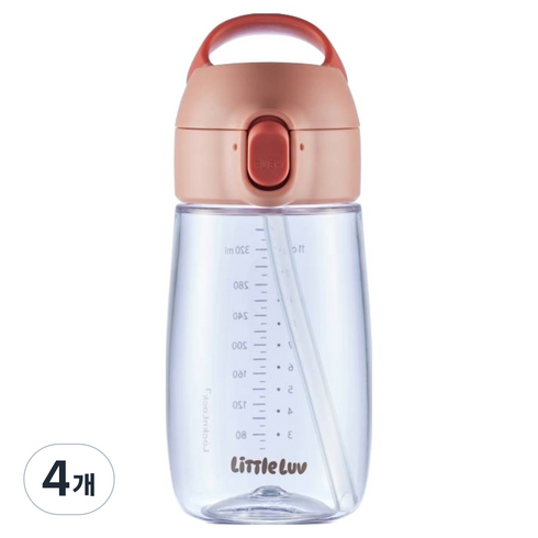 락앤락 리틀럽 스위치캡 트라이탄 빨대컵, 핑크, 4개, 410ml
