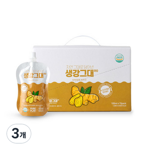 퓨어플랜 생강그대RO 유자생강차, 100ml, 15개입, 3개