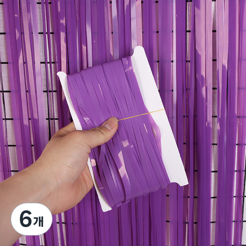 마켓에이 러버 마카롱컬러 파티커튼 1 x 2 m, 퍼플, 6개