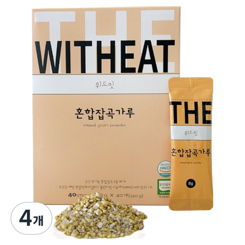 위드잇 유아용 유기농 혼합잡곡가루 40p, 잡곡맛, 320g, 4개