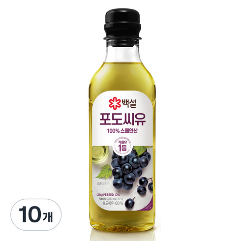 백설 포도씨유, 500ml, 10개