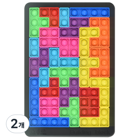 팝핀블럭 촉감발달완구, 혼합색상, 2개