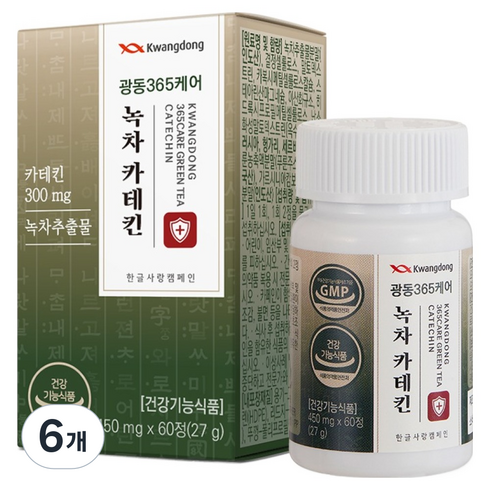 광동 365케어 녹차카테킨, 60정, 6개
