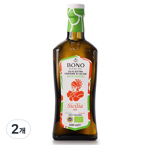보놀리오 시칠리아 유기농 엑스트라버진 올리브오일, 500ml, 2개