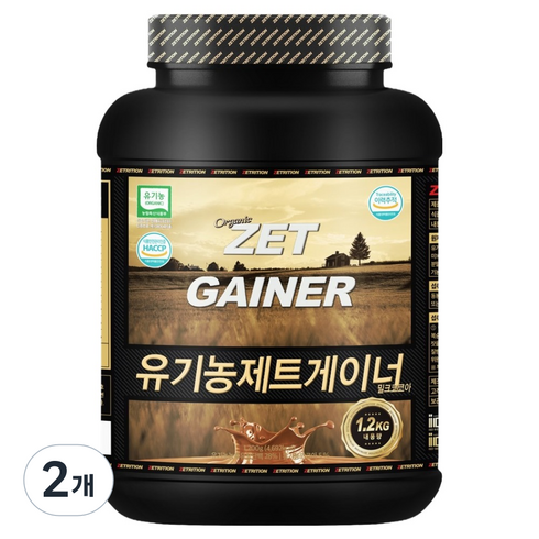 제트리션 유기농 제트게이너 밀크코코아 프로틴파우더, 2개, 1.2kg