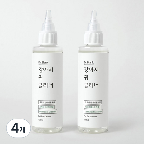 닥터블랭크 강아지 저자극 편백수 귀 세정제, 100ml, 4개
