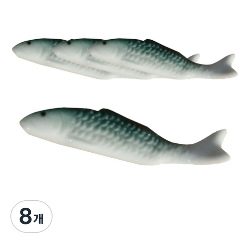파라디 물고기 수저 받침대, 청녹색, 8개